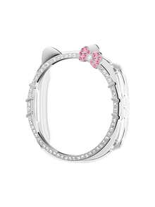 1pc Cute Cartoon Cat & Rose Gold/Silver Watch Case Protector Compatible With Samsung Galaxy Watch 7 FE 6 5 4 40mm 44mm / Watch 5 Pro 45 44mm / Watch6 43mm / Watch4 Classic 46mm, Luxury Rhinestone Jewelry Decorated, Shiny, Protective Cover For Young Fashionable Women