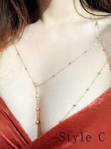 European And American Simple And Stylish Diamond-Studded Chest Chain, Sexy And High-End Bikini Body Jewelry For Women.