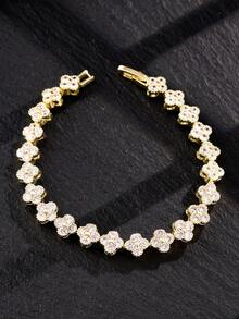 1pc Fashionable Colorful Four-Leaf Clover Copper Zirconia Bracelet For Men, Punk Hip-Hop Men's Bracelet, Suitable For Daily Wear - Bracelet - View 22