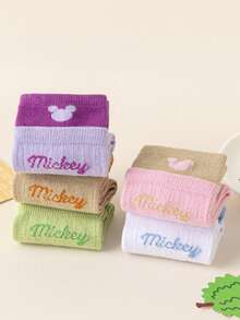 5 Pairs Disney Kids Socks, Mickey And Minnie Cartoon Pattern Children Mid-Calf Socks, Cute Boys Socks, Unique Disney Cartoon Design, Fashionable Casual, Comfortable Breathable, Also Suitable For Girls And Students Daily Wear. Must-Have For Disney Fans, Back To School Gift, Holiday Gift. - Multicolor - View 7
