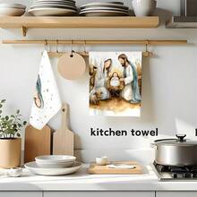 1set/2pcs/100pcs Christmas Pattern Kitchen Towels And Dish Towels, Suitable For Restaurant, Kitchen, Bathroom Interior Decoration, Party Decoration, Can Be Given As Holiday Gifts