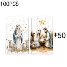 1set/2pcs/100pcs Christmas Pattern Kitchen Towels And Dish Towels, Suitable For Restaurant, Kitchen, Bathroom Interior Decoration, Party Decoration, Can Be Given As Holiday Gifts