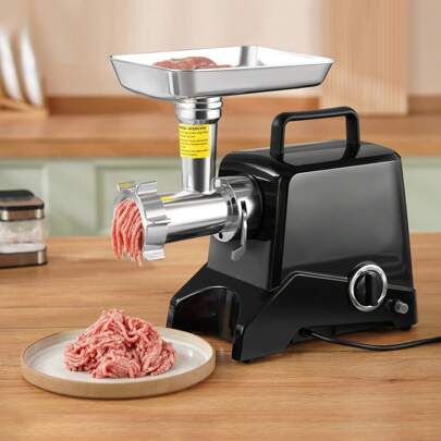 Electric Meat Grinder, 2.27 Kg/Min Capacity, Countertop Industrial Meat Mincer W/ Blade, Grinding Plate, Sausage Maker, Aluminum Commercial Meat Grinder For Kitchen Restaurant