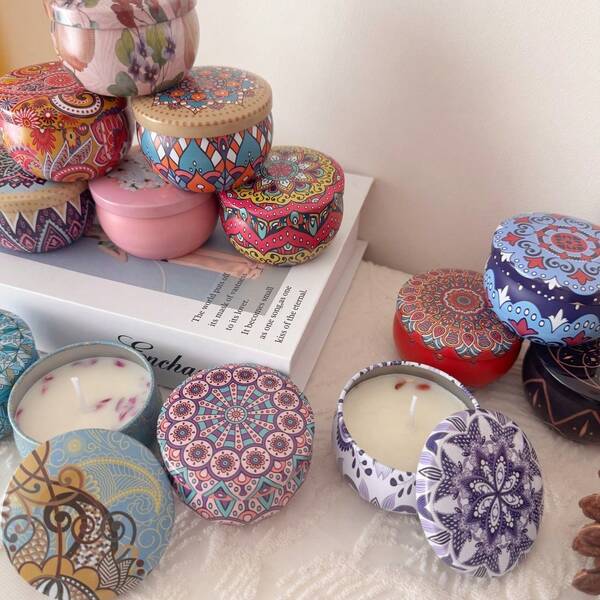 Conjunto de Velas Aromáticas para Presente - Cera Vegetal Natural para Alívio do Estresse, Relaxamento Perfeito para Festivais, Banho, Yoga, Natal, Dia dos Namorados, Decoração de Casa