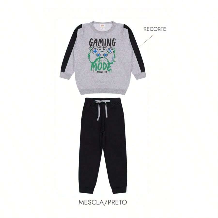 Boys' Fleece Tracksuit Set / Boys' Winter Set - Màu Xám nhạt - Xem 1
