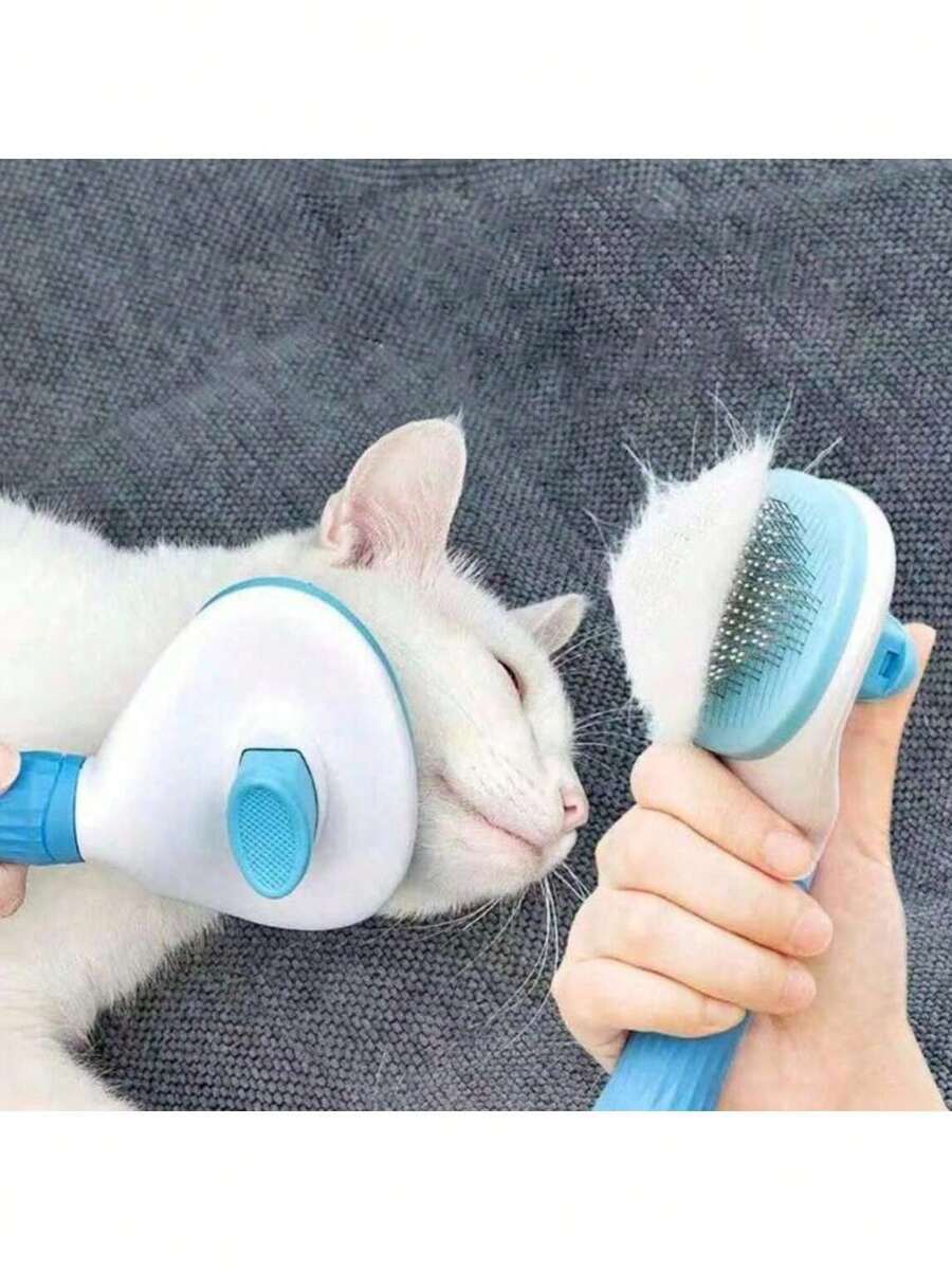 1 件装软毛宠物美容刷，自动脱毛狗/猫刷 - 除毛梳和无痛脱毛器，可控制脱落并收集毛发，是冬季宠物脱毛季节的理想选择，可作为圣诞礼物和日常家居美容，非常适合宠物主人、狗/猫爱好者和经常进行宠物美容的人
