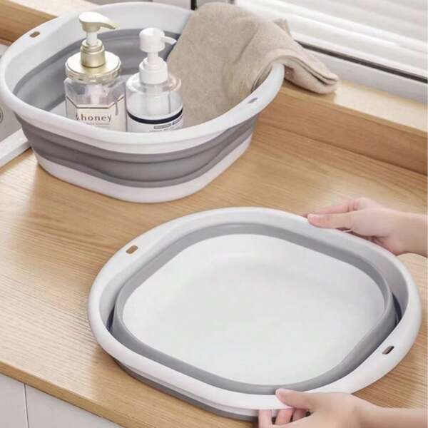 3pcs Space-Saving Foldable Wash Basin - Durable Plastic, Portable Collapsible Wash Basin Suitable For Home, Dorm, Camping - Modern Style, Oval, Multi-Function, Foldable Wash Basin Lightweight Portable Wash Basin, Collapsible Sink, Suitable For Camping Sink And RV Sink Foldable Wash Basin Portable Laundry Basket Plastic Basin Multi-Function Outdoor Travel Basin Camping Sink Space-Saving For Washing Dishes