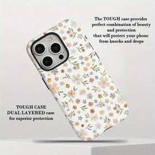 Funda para teléfono (1 unidad) con estampado único de leopardo y flores en 360°. Diseño 2 en 1 bonito y minimalista. Resistente a caídas y golpes. Cobertura total. Compatible con phone 16 Pro/16 Pro Plus/16/15/14/13/12/11. Elegante y perfecta para las fiestas - Blanco 2 - Ver 4