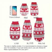 1 pezzo Maglione nuovo per animali domestici per autunno/inverno, Maglione natalizio per gatti, Pullover lavorato a maglia per Barboncino/Corgi (La taglia è piccola, si consiglia di ordinare una taglia in più) - Multicolore - Visualizzare 4