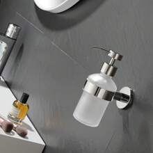 1pc Wall-Mounted Dispenser Bottle, Dual Compartment For Soap/Shampoo Dispenser Holder, Resin For Hotel Bathroom, For Foaming Liquid - Bathroom Kitchen Accessories - Multicolor - View 3