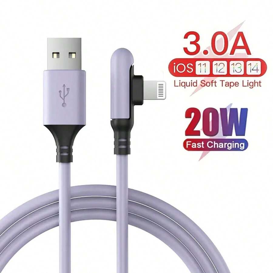 Durcord 1.8 米/5.9 英尺/70.8 英寸 [MFi 认证] 超长充电器线多色 USB 快速充电线液体软胶数据兼容 13/12/11 Pro Max/XS MAX/XR/XS/X/8/7 Plus - 马卡龙色兼容 14 Pro Max、14 Pro、14 Plus、13 Pro Max、13 Pro、13、12 Pro、12、11、XS、XR、8 Plus、8、7、6、5、SE，兼容 iPad Lightning，90 度直角 - 彩色 - 查看 1