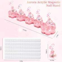 2 Set Nail Holder Painting Nails ,Nail Tips Training ,Acrylic Nail Stand Press On ,Nails Display With 96 Pcs Reusable Adhesive Putty(Laser Pink) - Laser Pink - View 12