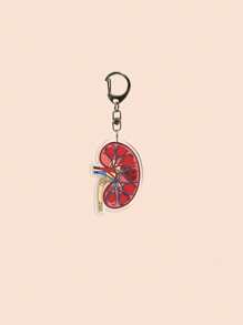 1件装亚克力护士包挂件钥匙扣，饰有解剖学心脏、大脑、身体、眼球、肺等图案，适合医护人员、护理人员及毕业礼物