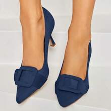 Women's Pointed-Toe Stilettos, Elegant High Heels, Shoes For Weddings And Formal Occasions, Women's Dress Shoes Dark Blue High Heels - Xanh đậm - Xem 3