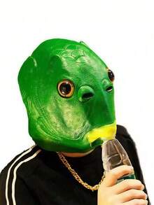 1pc Funny & Creative Prop, Modern Style Fish Head Mask, Adult Party Costume Fish Head Mask, Unisex, Suitable For Easter,Halloween,Carnival, Masquerade Ball, Party & Holiday Amusing Prank Prop [Small Holes May Appear Due To The Thermal Expansion And Contraction Of The Material, Which Is A Normal Phenomenon And Not Related To The Product Quality]