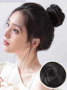 Brownish Black Fake Hair Buns Extensions Bird Nest Hair Clips Hair Accessories Ballet Bun Synthetic Donut Chignon Updo Hairpieces Expandable Bun Fixed Hair Claw Vintage Retractable Ponytail Holder Hairpin Buckles For Women Girls(3Inch)