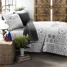 LUSH DECOR Monique Quilt Charcoal 3Pc Set King Halloween-Fall Decor-Room Decor - 木炭 - 查看 1