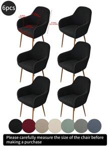 1 件卡其色纯色提花条纹弧形，经典简约设计，高弹性防尘可拆卸可洗全罩椅套，适用于酒店、客厅、书房、餐厅、日常使用，米色、黑色、秋季装饰、房间装饰、返校、学校用品 - 彩色 - 查看 13