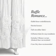 LUSH DECOR Serena Shower Curtain Blush 72X72 Halloween-Fall Decor-Room Decor - White - View 1