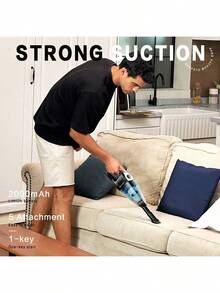 CascadeVac Portable Handheld Vacuum Cleaner For Home And Car, Powerful Suction USB Rechargeable Mini Cleaning Dustbuster With Multiple Attachments, Suitable For Car, Home And Office, Crevice Tool Included - Silver - View 9