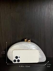 2025春季时尚婚礼手拿包，欧美风格亚克力亮面晚宴手提包，蛋形单肩包，个性斜挎，完美搭配舞会配饰，完美搭配新娘派对