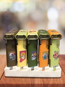 Caja de 25 encendedores flama tipo soplete recargable, textura mate - Verde Oscuro - Ver 4