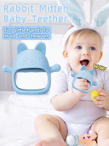 1 包婴儿出牙玩具，婴儿玩具硅胶出牙手套，带有可爱猫咪图案，婴儿出牙咀嚼玩具，缓解出牙不适，新妈妈理想的婴儿旅行必需品出牙玩具婴儿玩具，出牙玩具，婴儿出牙胶，新生儿玩具，婴儿旅行玩具，出牙玩具