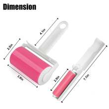 2pcs Reusable Lint Roller Brush Set, With Roller Replacements, Manual Pet Hair Fuzz Remover, For Clothing & Pet - 粉色 - 查看 3