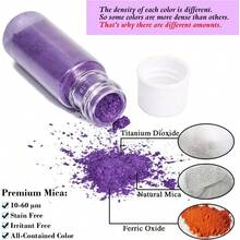 SEISSO Mica Powder For Epoxy Mica Pigment 32 Colors Vibrant Shimmery With Labeled Jar Epoxy Resin Project Crafting Soap Making Supplies Lip Gloss Slime Bath Bomb Acrylic Paints 5 Grams Color
