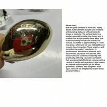 1/3 件金色发带，适合浓密头发的金属发带，优雅耐用的几何设计，金色发饰弹性好且不易损坏的马尾辫袖口夹，3 种款式盒装节日礼物 - 金色 - 查看 11