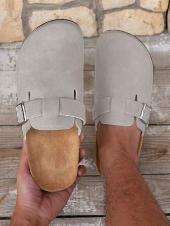 男士穆勒鞋，新款复古一脚蹬休闲鞋，宽松舒适，闭趾平底穆勒鞋，配有可调节绑带，秋冬季带衬垫款或四季皆宜的无衬垫款。