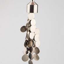 2/5/10个装钥匙扣磁铁金属检测工具，强力稀土钕磁铁，用于检测铁、钢和假金属，口袋大小，可用于金银首饰鉴别，便携式钥匙扣，适用于钱包钥匙，耐用圆形磁铁配件，母亲节礼物 - 銀色 - 查看 5