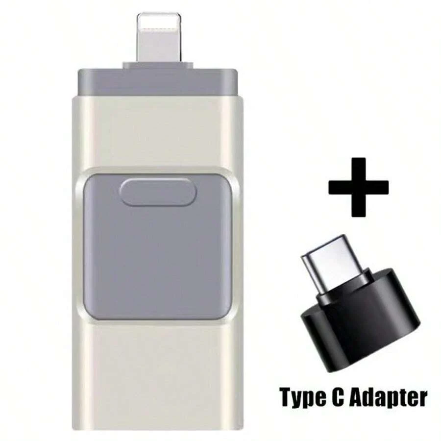 4-In-1 USB Flash Drive, Memory Stick For IPhone, IPad, PC, IOS And Android (128 GB)