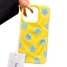 Funda estrellada con diseño brillante de meteorito arrugado. Resistente a golpes. Compatible con phone 16 Pro, 15, 14 Plus, 13, 12 y 11. Ideal para Año Nuevo, Pascua, Halloween o para regalar a amigos y familiares. - Azul - Ver 3