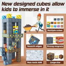 Magnetic Building Blocks Playset, Magnetic Mining World Cubic Crystal Sword Educational Sensory Toys, Best Gift For Boys Girls Kids, STEM Education, 3+ Years Old, DIY Pixel Style - Multicolor - View 6