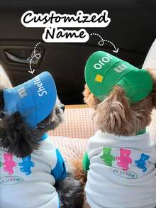 Customizable Name Pet Sun Hat, Adjustable Dog Sunhat With Cartoon Dog Embroidery Pattern - Suitable For Small Cats And Dogs, Outdoor UV Protection Waterproof, Multiple Colors Available Ornamental,Engraved Stylish,Fashion,Colorful,Vintage,Cute,Contracted,Cuties Custom,Unique,Customized,Personalized Pet For Anniversaries,For Birthdays, Hat Accessories - Multicolor - View 14