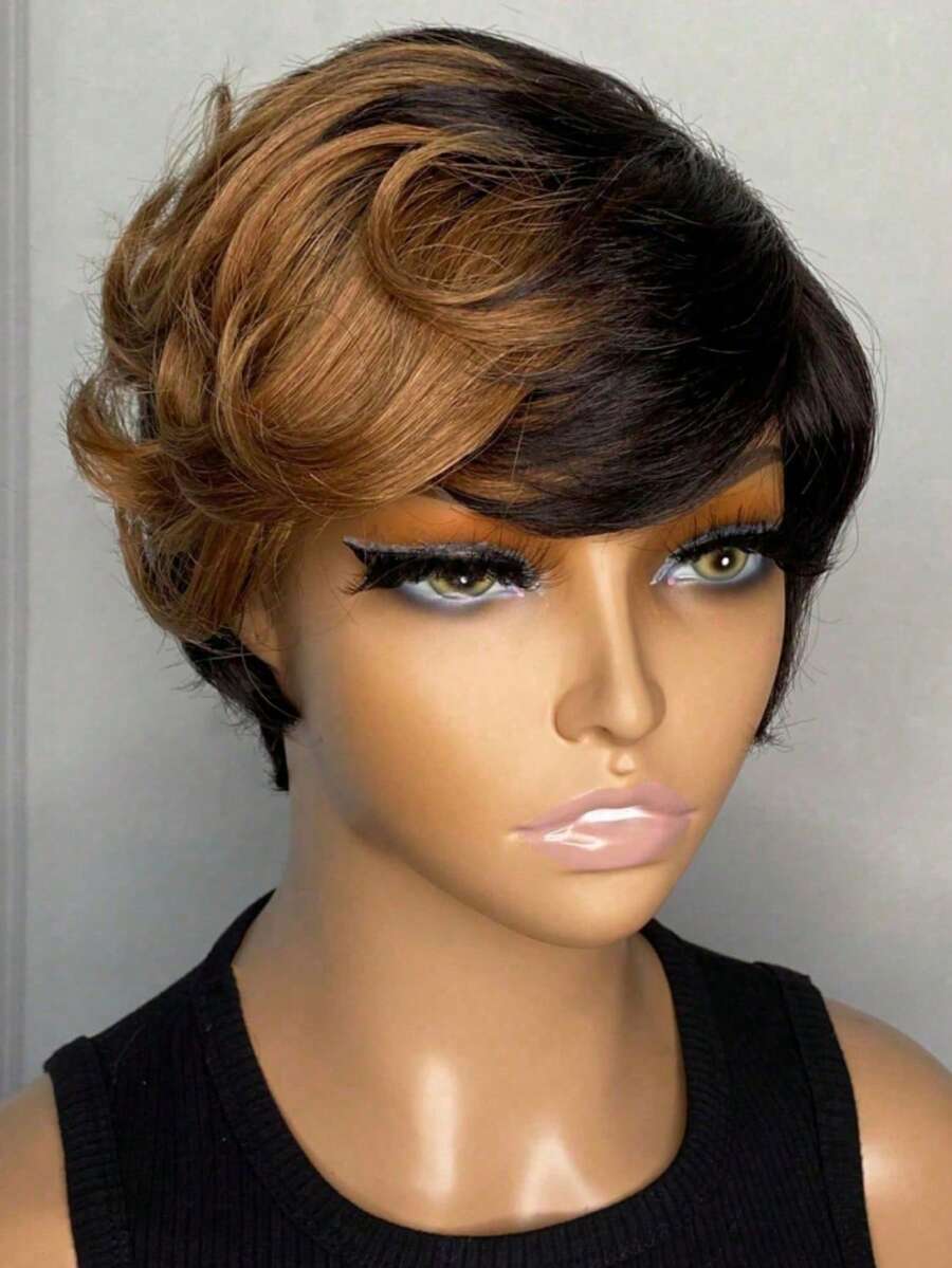 小波浪小精靈髮型假髮劉海假髮6英寸1B30短假髮漸層顏色 - S1/30 - 查看 1