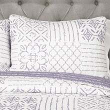 LUSH DECOR Monique Quilt Charcoal 3Pc Set King Halloween-Fall Decor-Room Decor - Lavender - 查看 2
