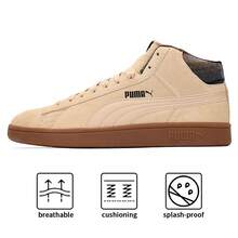 Giày thể thao cổ cao kẻ sọc Puma Smash V2 Mid WTR, lót giữ nhiệt, ấm áp, giày thường ngày du lịch ngoài trời dành cho nữ, 385174-02 - Hoa Văn Sỏi-Hoa Văn Sỏi-Đỏ-Đen - Xem 1