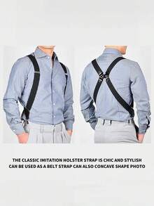 1Pc Elastic Shoulder Strap Clip, Side Clip Design, Crossover Adult Men's And Women's Suspender Strap Autumn-Winter Accessories Halloween Costume,Suitable For Teens, Youth,Men,Casual, Outdoor, Athletic, Vacation, Graduation Gifts, Birthday, Daily Wear - Multicolor - View 4