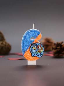 1Pc Bluey Creative Number 0-9 Handmade Birthday Candles One Year Old Digital Birthday Decoration Gift Christmas