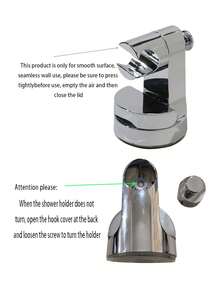 （安装说明：1. 清洁墙面；2. 打开吸盘盖，对准墙面；3. 合上盖子并向下按压。请注意：在光滑墙面上使用时，不建议用于乳胶漆墙面、水泥墙面、壁纸墙面或石膏墙面。）