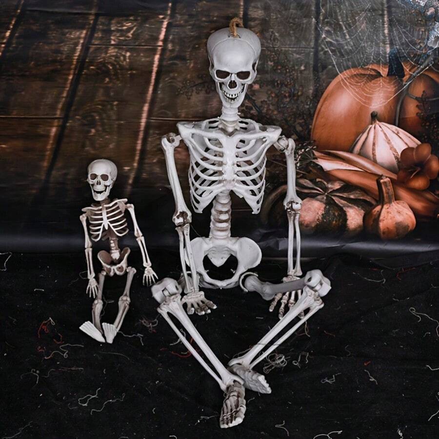 40/90cm Realistic Plastic Skeleton Decoration For Halloween, Haunted House, Holiday Scene Props