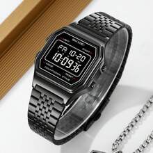 Skmei SKMEI 2465 Luxury Man Digital Watch Clear Stainless Steel Band Rectangle Digital Display Small Business Wristwatch