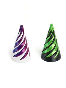 3Pcs Multi-Size Reversible Spiral Cone 3D Printed Anxiety Relief Fidget Toy,Decompression 3D Printed Double-Sided Spiral Cone - Colorful Gradient Structure, 1/2/5/10/20Pcs,Suitable As Halloween And Christmas Gifts, Metal Fiber Structure,Fidget Toys,Fidget,Sensory Toys