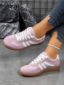 Women's Summer Casual Flat Soft Bottom Patchwork Color Sneakers, New Spring 2025 Collection - 紫色 - 查看 5