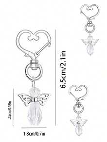 30pcs Angel Wing Pendant Keychains, Suitable For Baptism Gifts, Party Favors, Birthday Gifts, Souvenirs,Christening Favors,Baby Shower Guest Gifts - White - 30 Pieces - View 4