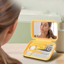 1 Set Of 14-Pcs Modern Stainless Steel Nail & Foot Care Tool Kit, Including Nail Clippers And Grooming Tools, With Portable Storage Case - Unisex Manicure Set, Fragrance-Free, No Electricity Or Battery Required