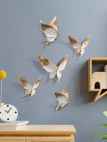 5pcs Platinum Butterfly Wall Decor, Home Decoration, Room Decor, Birthday & Graduation Gift - Multicolor - View 5