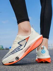 Men's Breathable Road Running Shoes - Shock-Absorbing & Wear-Resistant Sole, EVA Cushioning, Lightweight Low-Top Sneakers With Striped Design, Suitable For Gym, Jogging And Daily Wear, Fashionable Sports Style With EVA Soft Insole